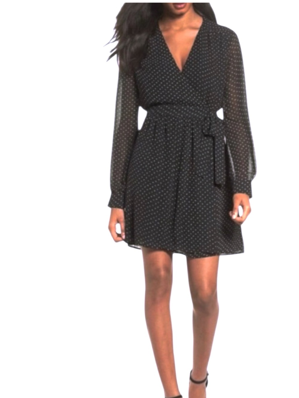 Charles Henry Printed Wrap Dress X-Small